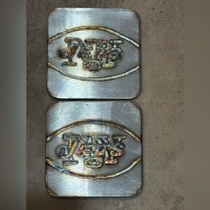 NY Jets New York NFL Football team logo Raw Steel coaster Set , sport fan decor